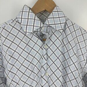 Banana Republic Mens Cotton Long Sleeve Button-Up Shirt Plaid Pattern Size M Vin